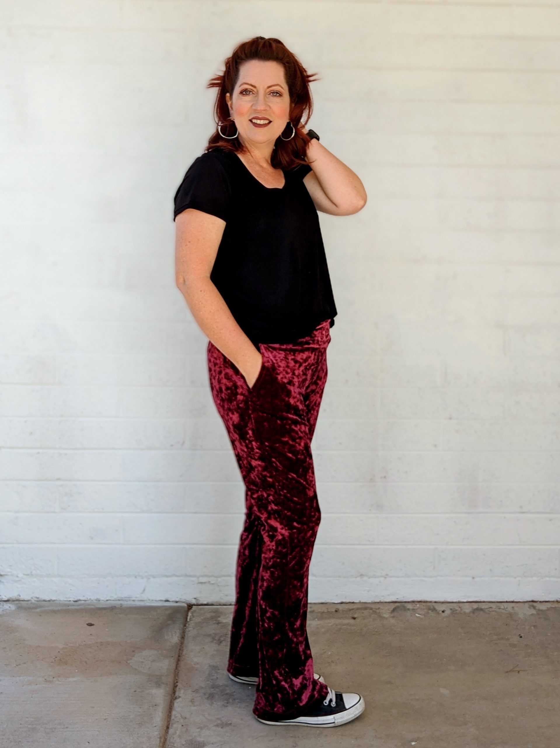 Bootcut Velvet Raspberry DIY Bootcut Velvet Pants - Koetiquemade